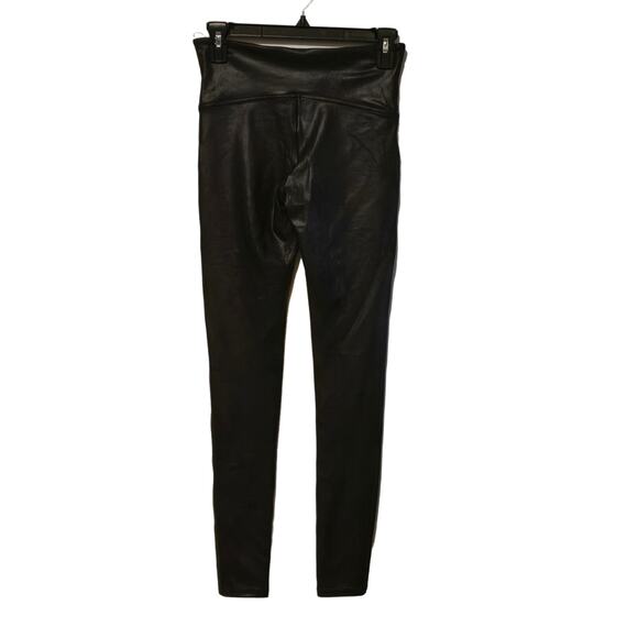 Spanx Rich Black Faux Leather Leggings. medium - Picture 2 of 4
